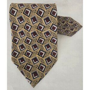 Vintage Britches Of Georgetown Gold Geometric Polyester Standard Length Necktie